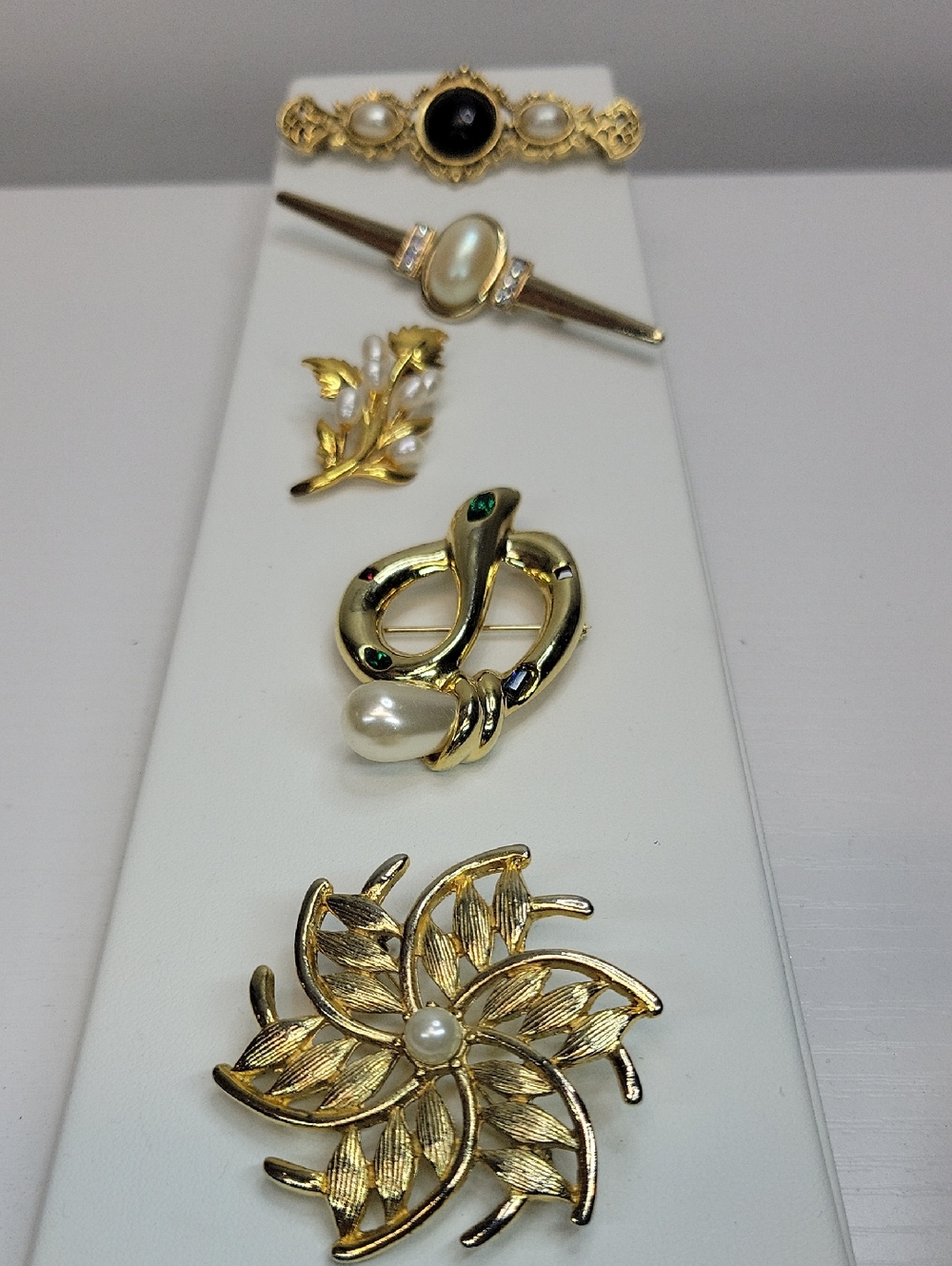 Gold Pearl  Brooch Bundle